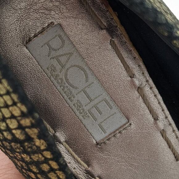 Rachel Rachel Roy Gold Black Kimi Scale Pattern Sculpted Studded Platform Size 8 - Picture 9 of 9